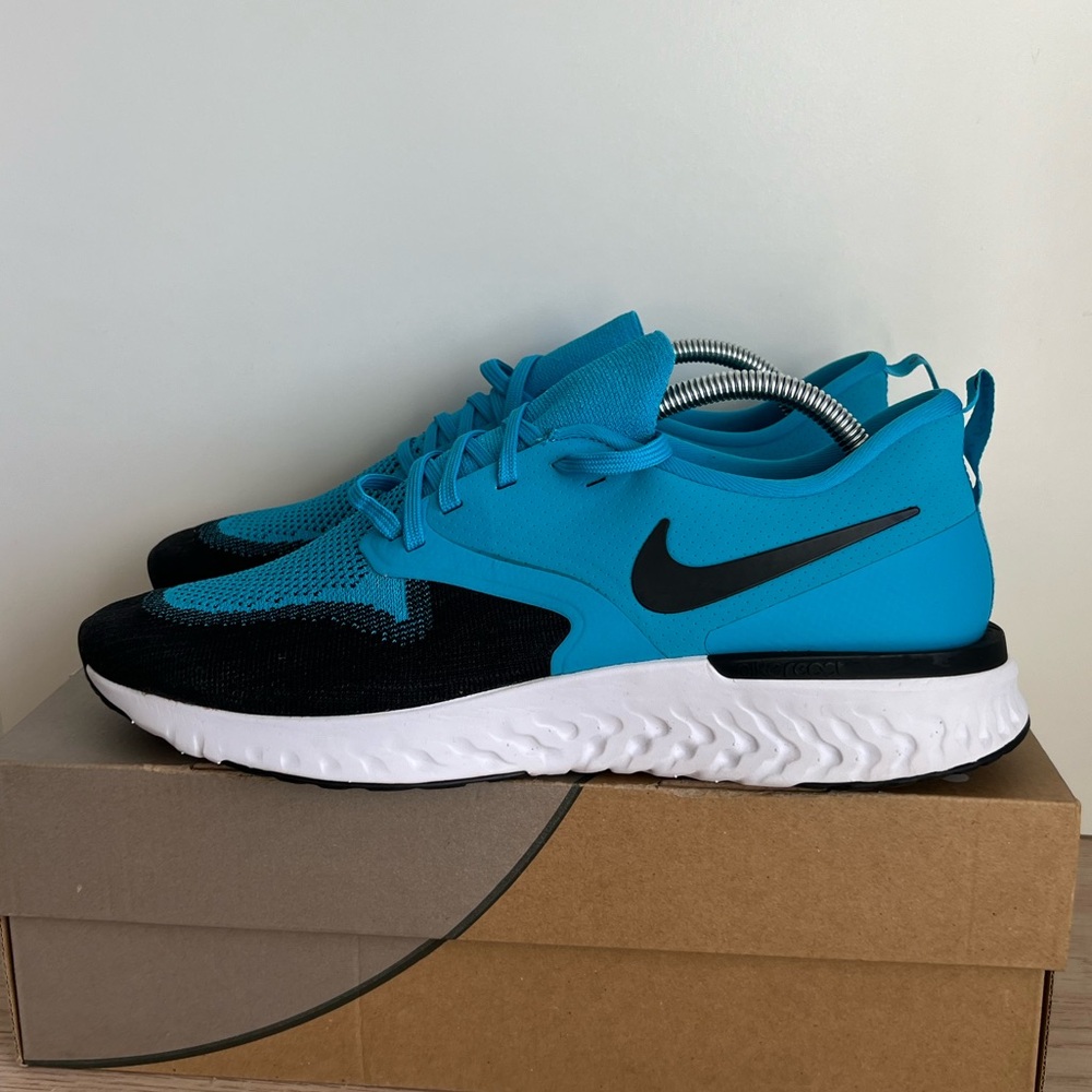 Nike Odyssey React 2 Flyknit ‘Blue Lagoon’ Men Running Sneakers- SZ 11 - Picture 4 of 7